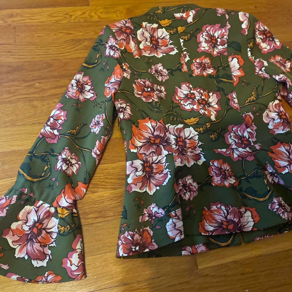 XOXO Hunter Green Floral Blazer | Size M